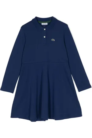 Lacoste Vestido tipo playera tipo polo plisado con logo bordado