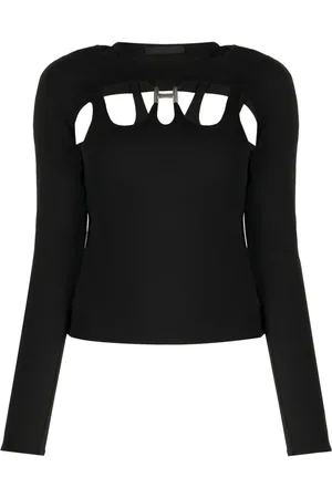 HELIOT EMIL Top manga larga con aberturas
