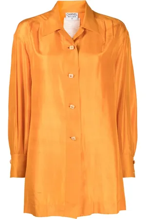 CHANEL Camisa de seda manga larga 1980-1990