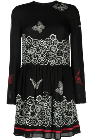 VALENTINO GARAVANI Vestido corto de seda con estampado floral 2010