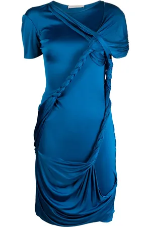 Alexander McQueen Vestido corto con detalle trenzado 2010