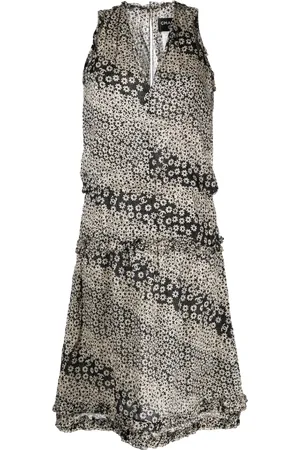 CHANEL Vestido sin mangas con estampado floral