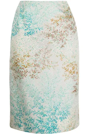 VALENTINO GARAVANI Falda midi con motivo floral en jacquard 2010
