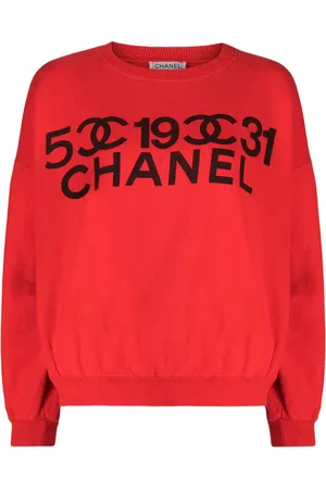 CHANEL Sudadera con logo estampado 2001