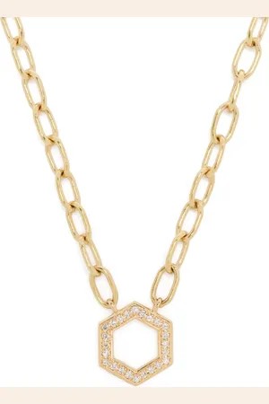 HARWELL GODFREY Collar de cadena Foundation en oro amarillo de 18kt con diamantes