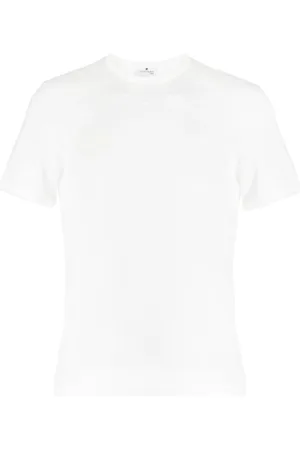 Courrèges Playera con logo bordado y perforaciones