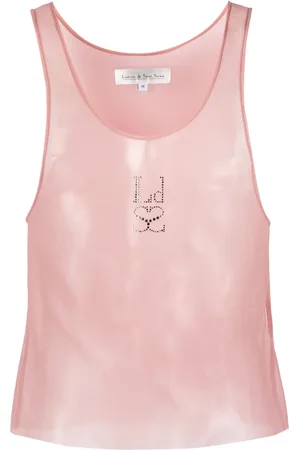 Ludovic De Saint Sernin Camiseta transparente con detalles de strass