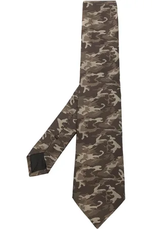 Givenchy Corbata de seda con estampado militar