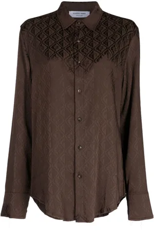 Marine Serre Camisa manga larga con motivo en jacquard