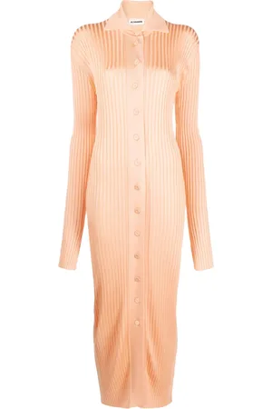 Jil Sander Vestido midi tejido de canalé