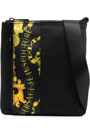 VERSACE Mochila tipo mensajero con logo estampado y cierre