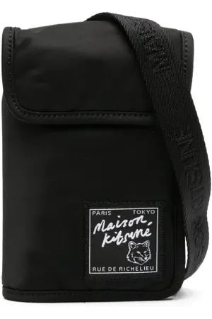 Maison Kitsuné Mochila tipo mensajero con parche del logo