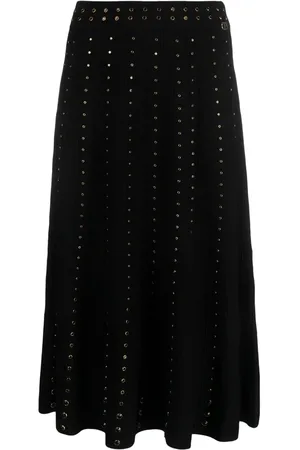 Twin-Set Falda con placa del logo y detalle de ojales