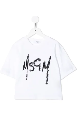 Msgm Playera corta con logo estampado