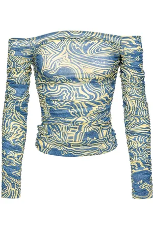 Pinko Top con hombros descubiertos y estampado gráfico