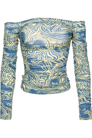 Pinko Top con hombros descubiertos y estampado gráfico