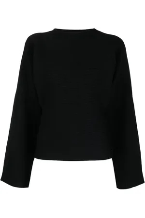 Rohe Top tejido de canalé con cuello redondo