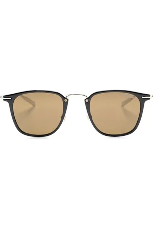 Montblanc Lentes del sol con armazón cuadrada y placa del logo