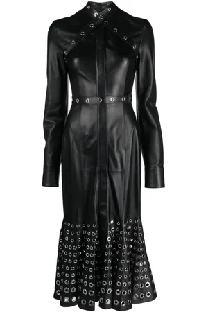 OFF-WHITE Vestido midi con detalles de ojales