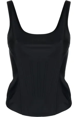 MUGLER Top con cuello redondo