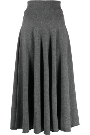 EXTREME CASHMERE Falda midi tejida de canalé