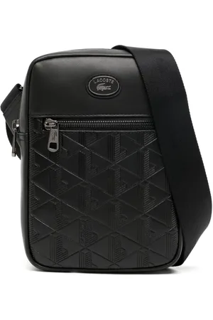 Lacoste Mochila tipo mensajero con monograma en relieve