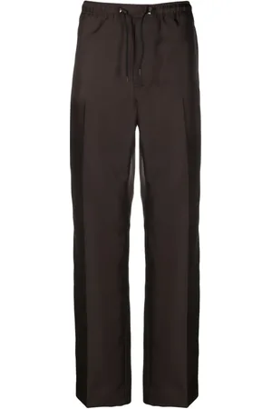 Lanvin Pantalones rectos con cordones y rayas estampadas