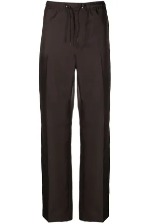 Lanvin Pantalones rectos con cordones y rayas estampadas