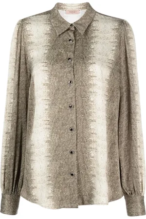 Twin-Set Camisa con efecto de piel de lagarto