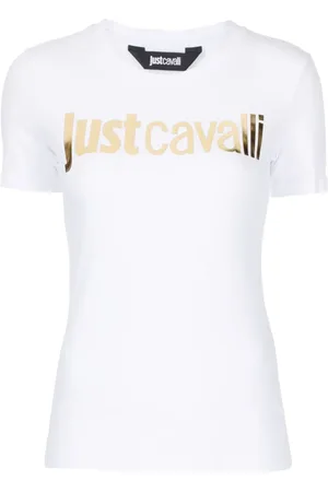 Roberto Cavalli Playera con logo bordado y cuello redondo