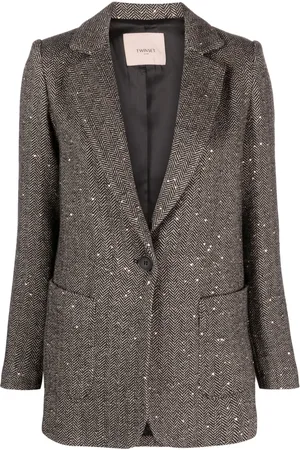 Twin-Set Blazer con motivo de espiga y lentejuelas