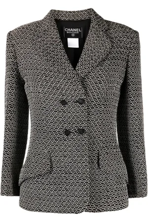 CHANEL Blazer de tweed con doble botonadura 1998