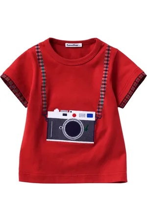 Familiar Playera con motivo bordado