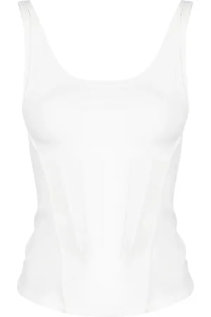 MUGLER Camiseta estilo corset con logo en relieve