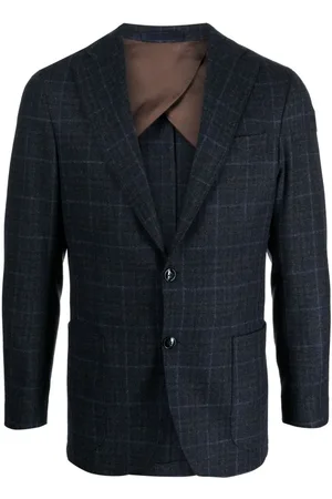 BARBA Blazer con botones y cuadros estampados