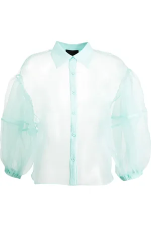 Cynthia Rowley Camisa de organza transparente