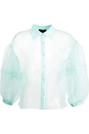 Cynthia Rowley Camisa de organza transparente