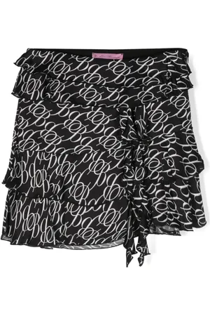 MISS BLUMARINE Falda corta con monograma estampado