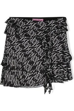 MISS BLUMARINE Falda corta con monograma estampado