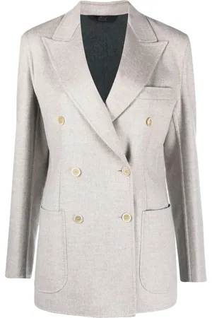 BRIONI Blazer con doble botonadura y efecto melange
