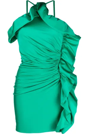 P.A.R.O.S.H. Vestido corto con diseño satinado y fruncido