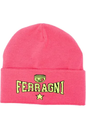 Chiara Ferragni Gorro tejido con logo en intarsia