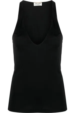 Saint Laurent Camiseta de seda sainada