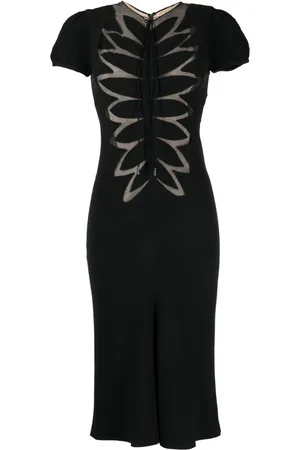 Alexander McQueen Vestido con paneles de malla