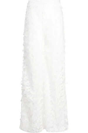 Cynthia Rowley Pantalones anchos con aplique floral