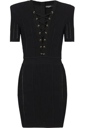 Balmain Vestido corto con cuello e V