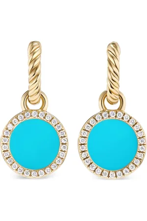 David Yurman Aretes Petite DY Elements en oro amarillo de 18kt con diamantes de 22.6mm