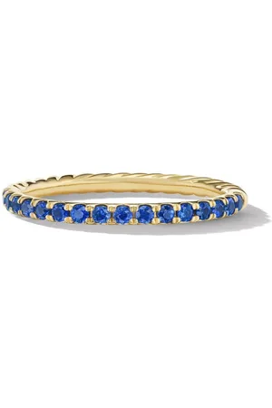 David Yurman Anillo Cable Collectibles en oro amarillo de 18kt con zafiro de 2mm