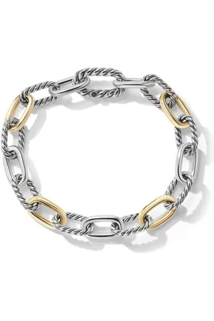David Yurman Pulsera de cadena DY Madison en oro amarillo de 18kt y plata de ley de 8.5mm