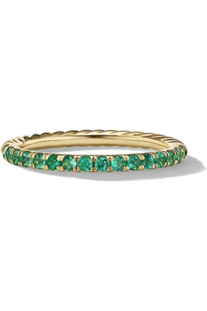 David Yurman Anillo Cable Collectibles en oro amarillo de 18kt con esmeralda (2mm)